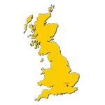Yellow Uk Map Outline